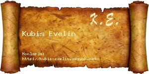 Kubis Evelin névjegykártya